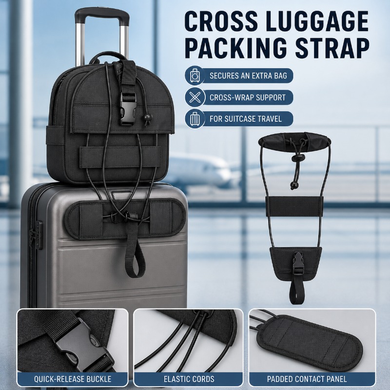 Travel Luggage Set - 1pc Wear‑Resistant Oxford Cross Luggage Strap