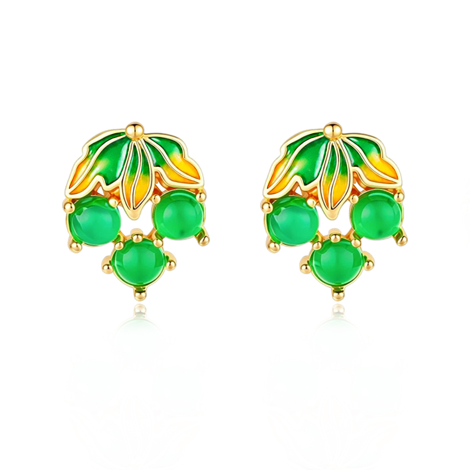 Burmese Jadeite Grape Earrings - огляд і ціна Gold Plated Jewelry