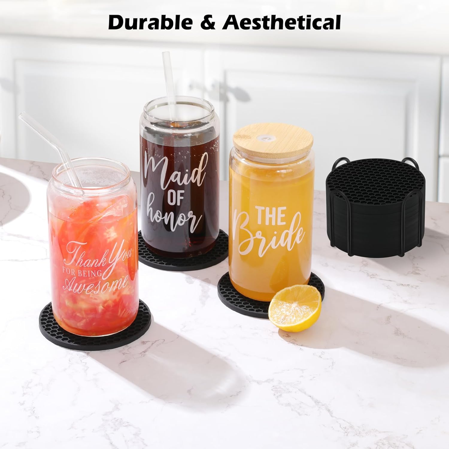 Silicone Coasters Set with Hol - огляд і ціна Marble Coaster Set