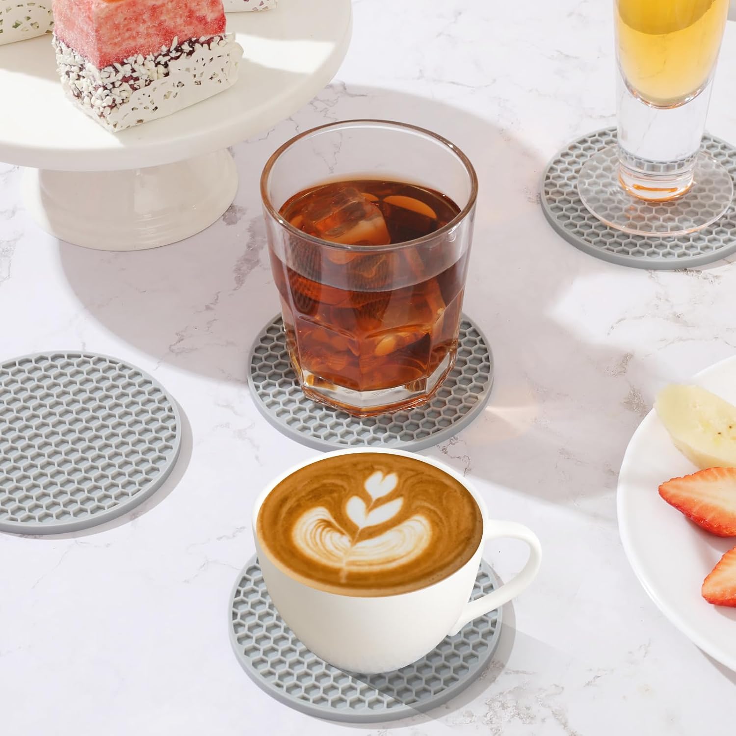 Silicone Coasters Set with Hol - огляд і ціна Marble Coaster Set